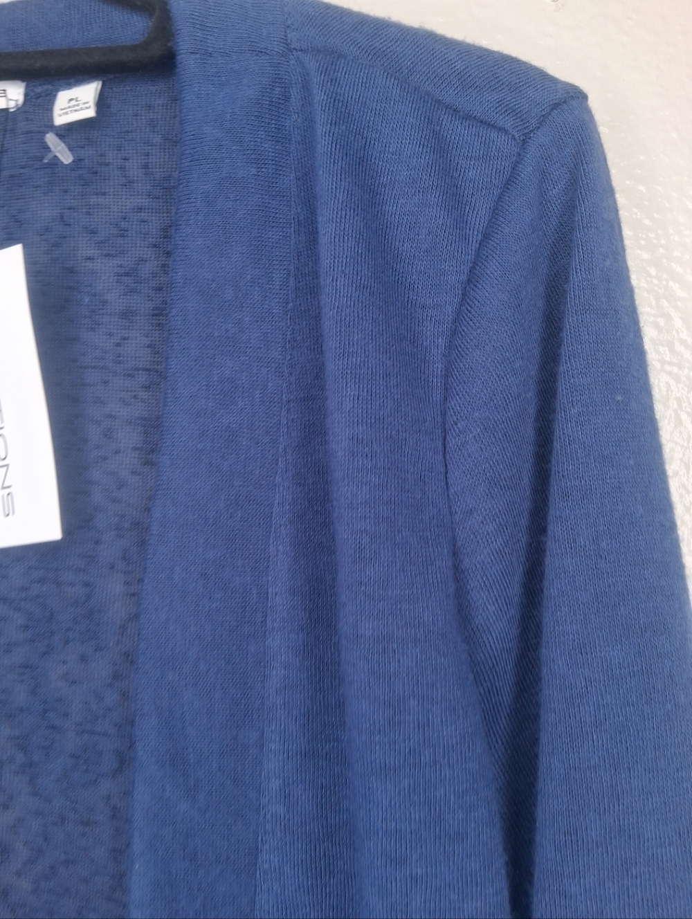 Notations Half Sleeve Navy Open Front Cardigan Lightweight Transitional Petite L - Picture 9 of 13